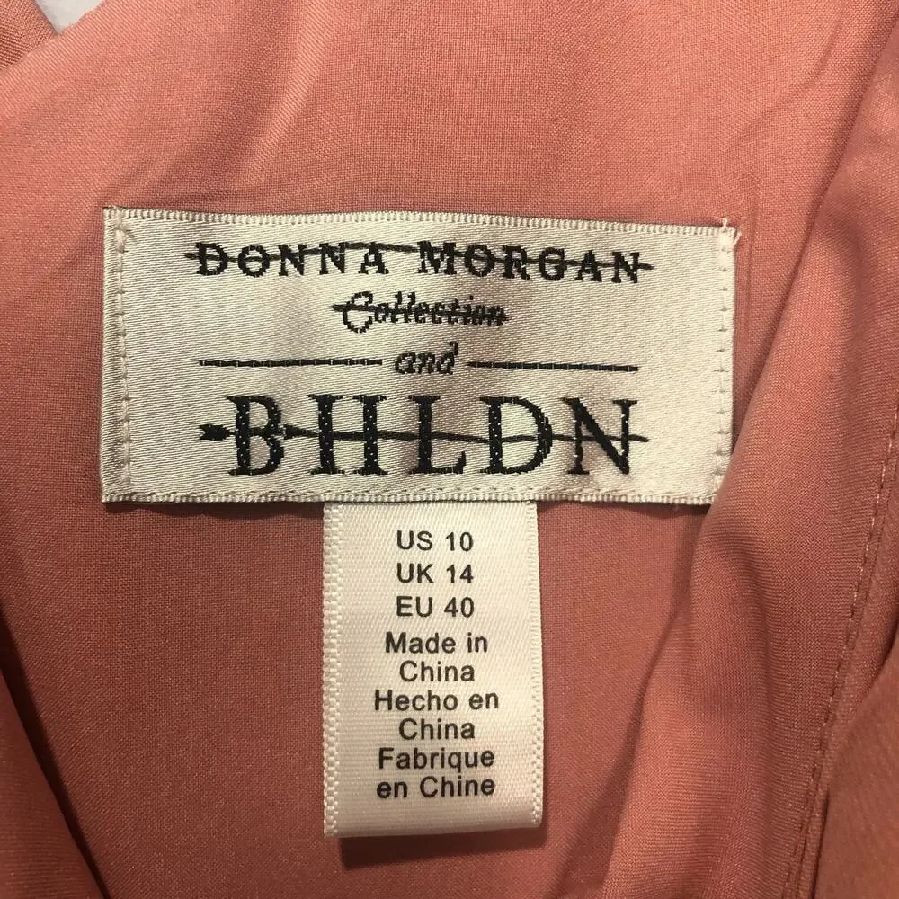 BHLDN x Donna Morgan Sabine Satin Maxi Mauve Dress US 10 - Picture 5 of 10